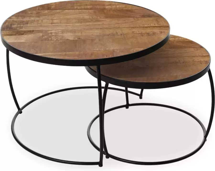 Salontafel set Nova Magnolia Rond 65x48cm Hoogte 43 cm