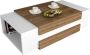 Salontafel Stijlvol Walnoot & Wit Design 110x31x57cm Duurzaam Melamine Materiaal - Thumbnail 2