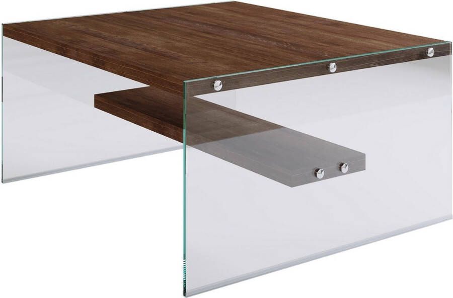 Salontafel Stijlvolle Walnoot Afwerking 75x40x75cm Duurzaam Dennenhout