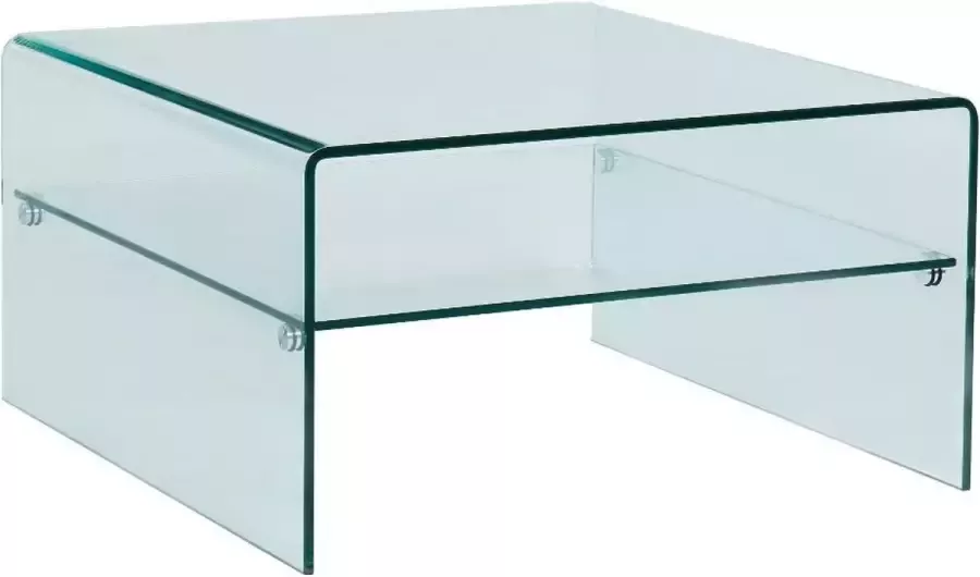 Vente-unique Salontafel STILEOS Dubbele plaat Gehard glas L 80 cm x H 43 cm x D 80 cm - Foto 3