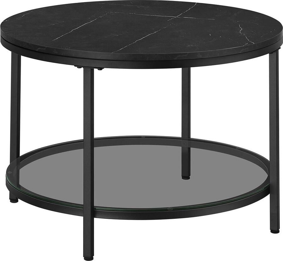 Rootz Living Rootz Salontafel Woonkamertafel Moderne tafel Spaanplaat en gehard glas Stalen frame Verstelbare poten 65 cm x 46 cm 9 5 kg 30 kg capaciteit