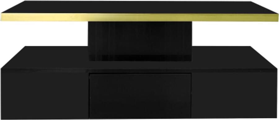 Zonder merk Gotagee Salontafel tafel met lades hoogglans lak bijzettafel LED