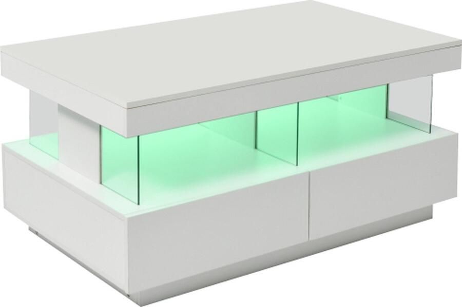 Zonder merk Gotagee Salontafel Theetafel Bijzettafel Hoogglans Woonkamertafel Wit