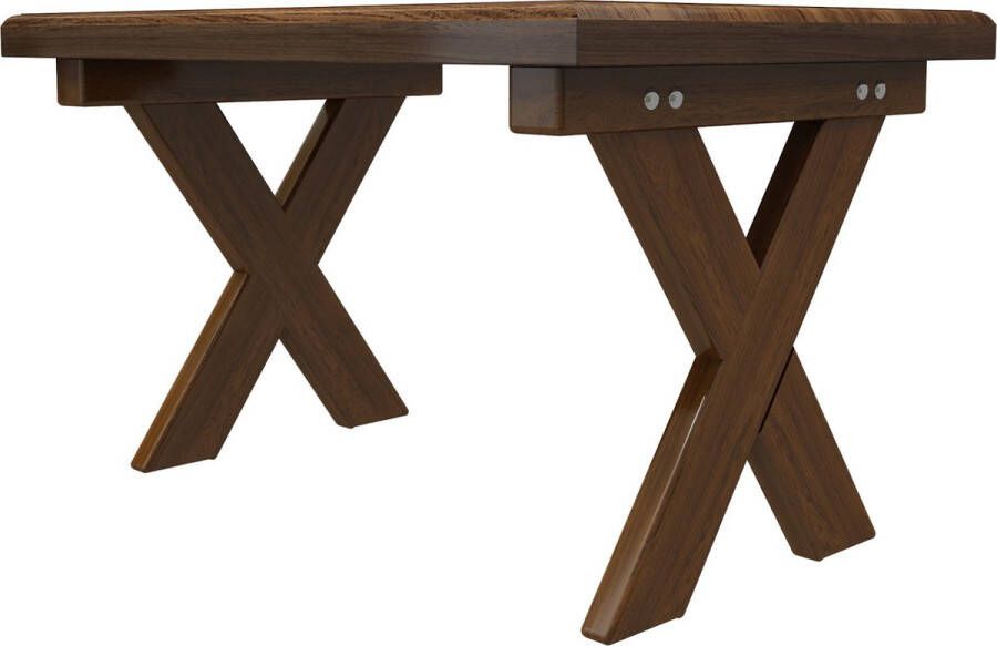 Inandoutdoormatch Salontafel Tom 75x50x45cm Houtkleurig Donker X Poten Stijlvolle Tafel Luxe Look