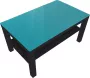 Designglas Salontafel Turquoise Blad Van Glas Ikea Lack Onderstel 90x55cm Bijzettafel Woonkamer Koffietafel - Thumbnail 1