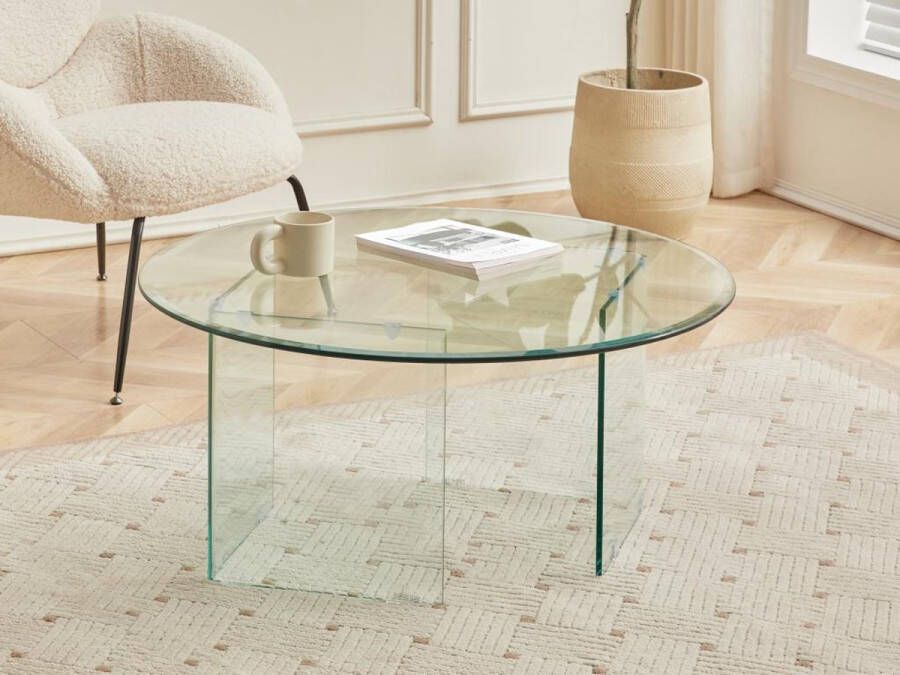 Vente-unique Salontafel van gehard glas ADAMO L 90 cm x H 41 cm x D 90 cm