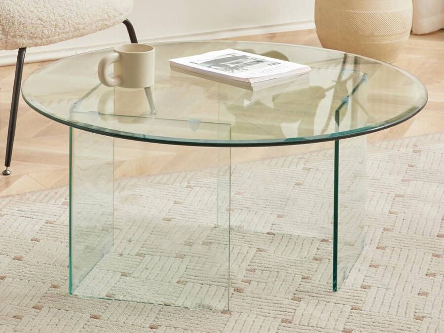 Vente-unique Salontafel van gehard glas ADAMO L 90 cm x H 41 cm x D 90 cm - Foto 2
