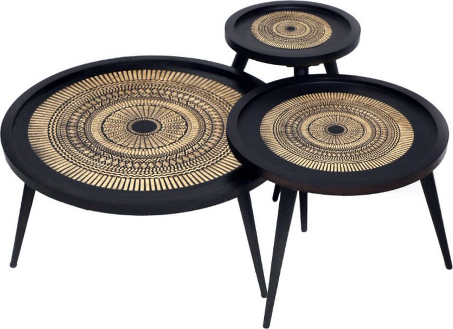 Salontafel Wim Set van 3 Salontafel industrieel Salontafels