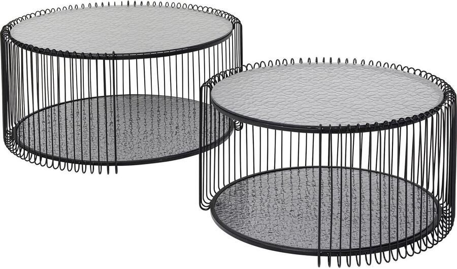 Salontafel Wire Double Bubble zwart (2 Set) Kare Design