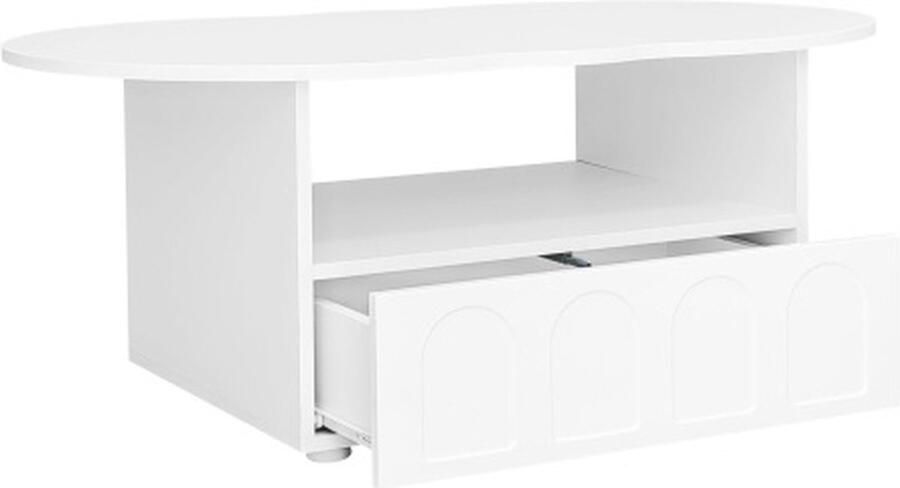 Zonder merk Gotagee Salontafel Wolkvormige Salontafel Wit Met Lade En Opbergruimte