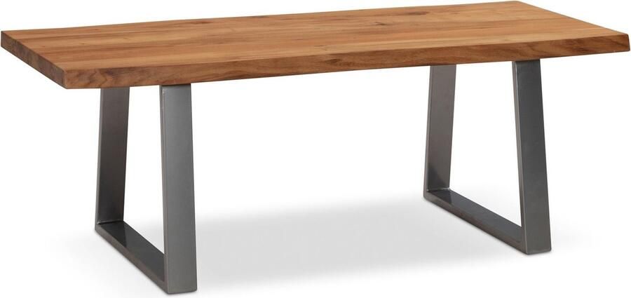 Rootz Living Rootz Salontafel Woonkamertafel Banktafel Massief Acaciahout Handgemaakt Uniek ontwerp Verstelbare hoogte 120 cm x 60 cm x 46 cm