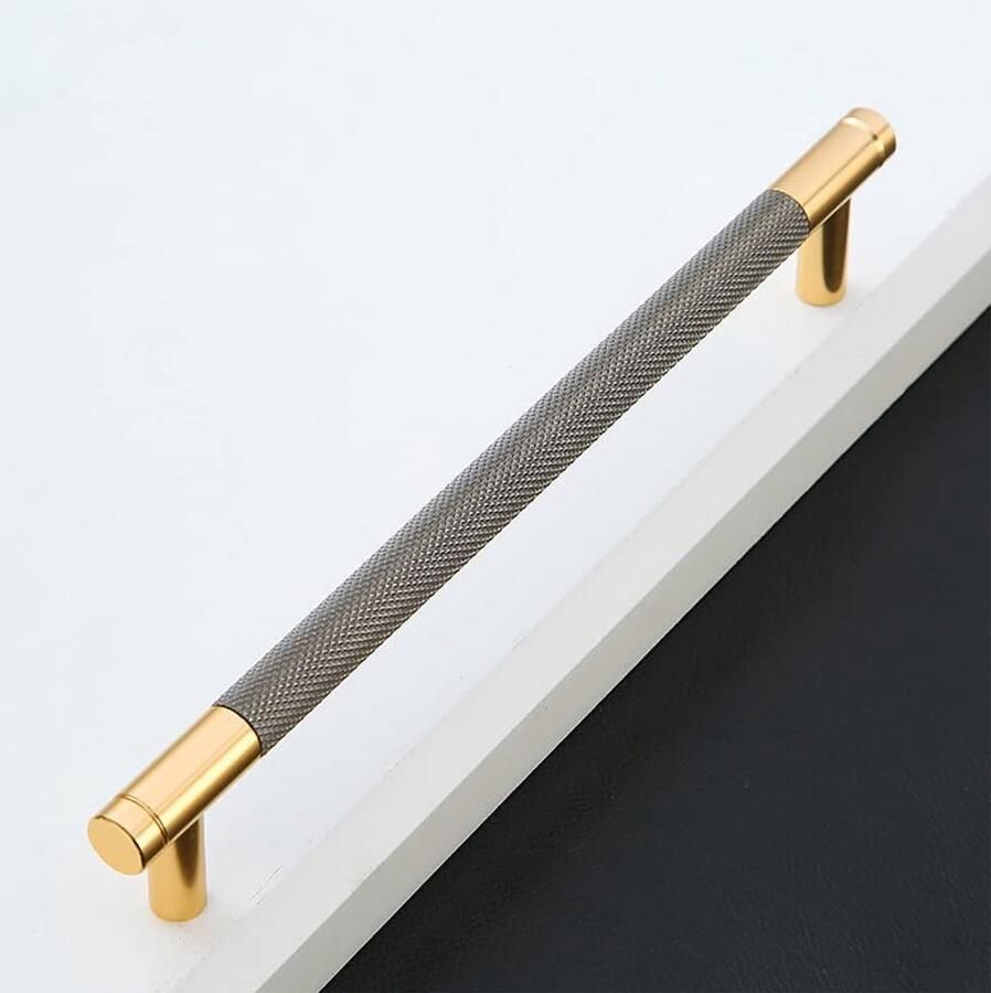 Sander Shop 2 Stuks Kastgrepen Goud Moderne Handgrepen 192mm Gatafstand Deurgrepen Keuken Ladegrepen Vintage Meubelgrepen Voor Keukenkasten Commode Garderobe(Gouden Grijs)