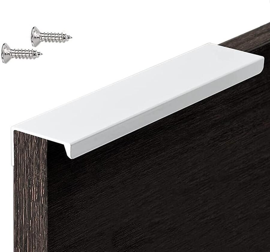 Sander Shop 6 Stuks Verborgen Kastgrepen Zuiver wit Keukengrepen Deurgreep Ladegrepen Meubelgrepen voor Kledingkast Slaapkamer Badkamer Laden Lengte:120mm