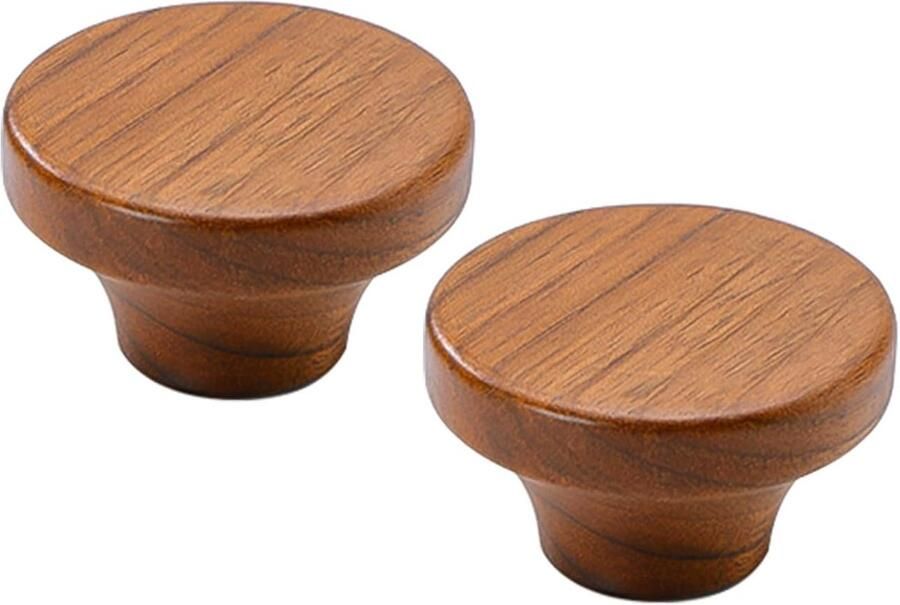 Sander Shop Meubelgreep Knoppen Massief Houten Ladeknoppen Walnoot Nachtkastje Handgrepen Handgepolijste Garderobegreep Kastdeurgreep 2 Pack (Single Hole)