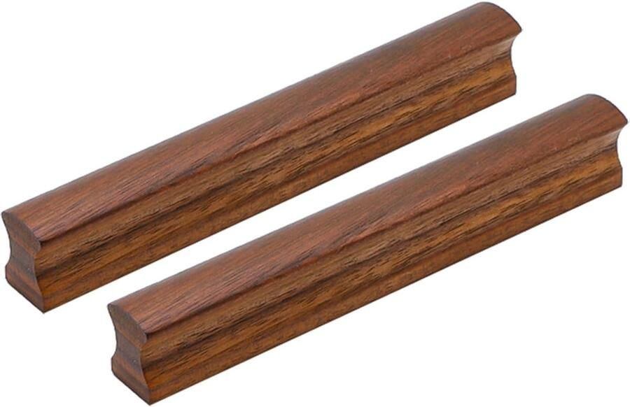 Sander Shop Meubelgreep Knoppen Massief Houten Ladeknoppen Walnoot Nachtkastje Handgrepen Handgepolijste Garderobegreep Kastdeurgreep 2 Pack (Hole Distance 64mm)