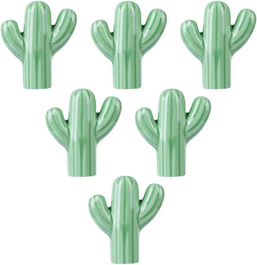 Sander Shop Moderne ladeknop kastdeurgreep slaapkamerkastknop keukenkast keramische handgreep ladegrepen in cactusvorm verpakking van 6 hardware-accessoires