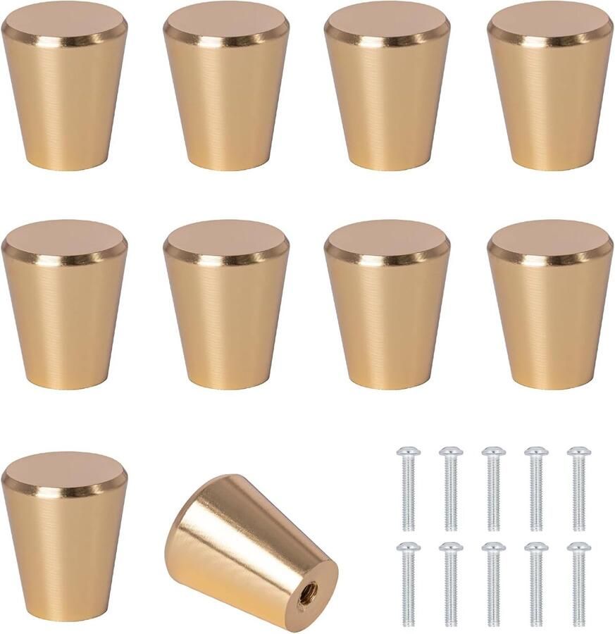 Sander Shop Set van 10 Kastdeurknoppen met Schroeven Meubelgrepen Handgreep van Aluminiumlegering voor Kast Lade Kleerkast Dressoir Deurhendels Handle Hardware Accessoires Roségoud