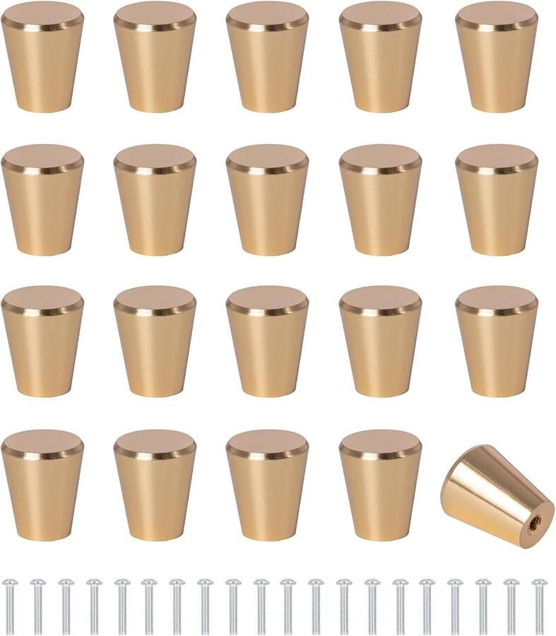 Sander Shop Set van 20 Kastdeurknoppen met Schroeven Meubelgrepen Handgreep van Aluminiumlegering voor Kast Lade Kleerkast Dressoir Deurhendels Handle Hardware Accessoires Roségoud