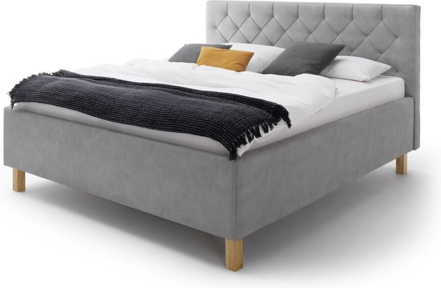 Meise Mobel Meise Möbel San Remo gestoffeerd bed met houten basis en hoofdbord met ruitvormige quilting - Foto 15