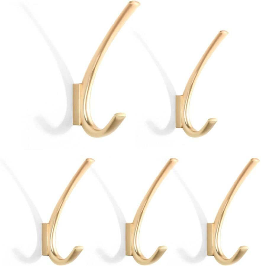 SARIHOSY kapstokhaken voor enkellaagse handdoeken badkamer slaapkamer klaslokaal keuken gouden set van 5 magnetische handdoekhaken voor achterdeur kledingklem