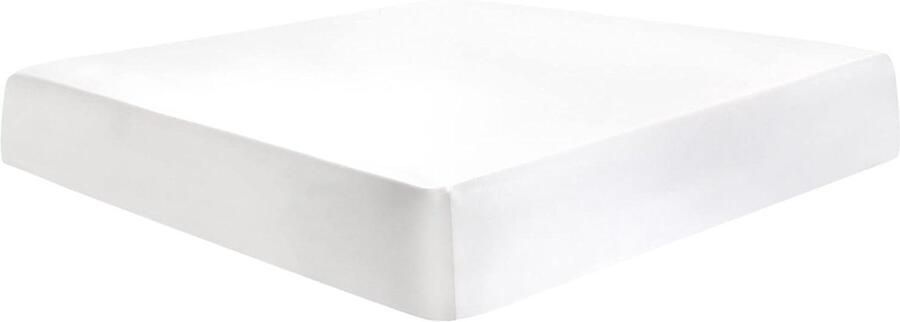Satijnen hoeslaken wit 140x200cm Geschikt voor matrassen tot 35cm hoogte met elastische band voor extra grip