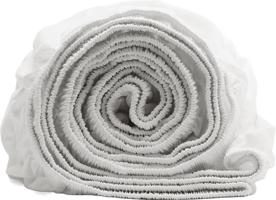 Satin Hoeslaken 90x200cm 100% biologisch katoen (gecertificeerd) bedlaken voor boxspringbed & waterbed of matrassen tot 30 cm hoogte wit