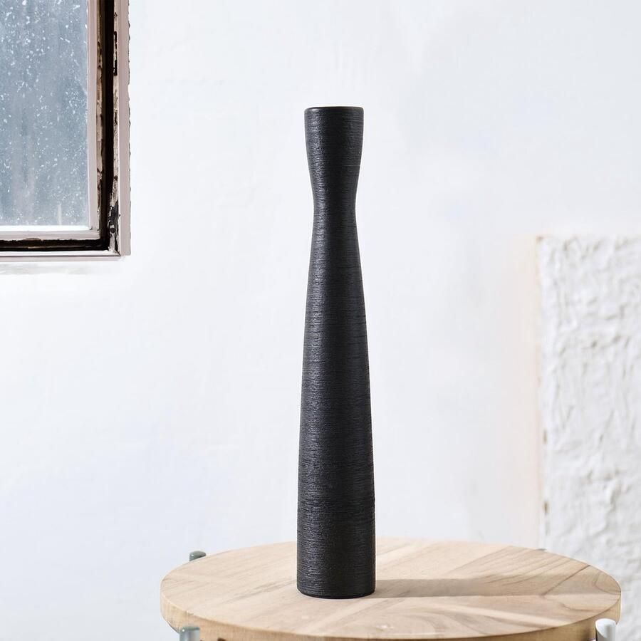 Sawoake Slanke en elegante keramische vaasdecoratie moderne vaasdecoratie voor thuis woonkamer eettafel en kantoor (zwart klein)