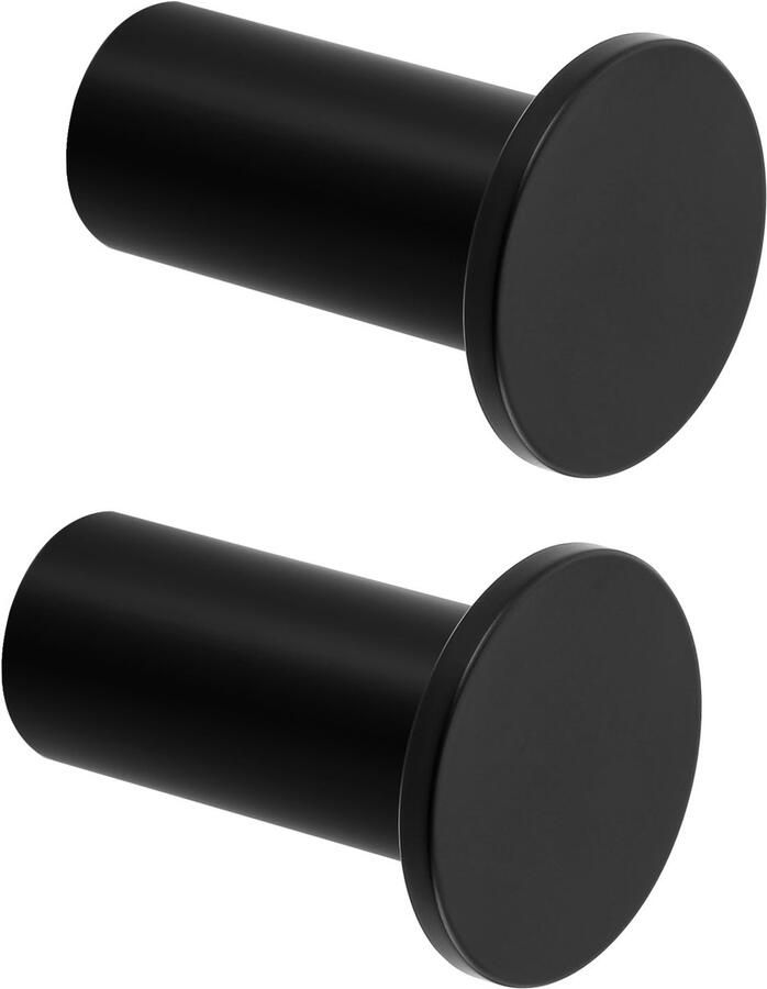 SAYAYO Kapstok Wandkapstok Zwart Haak om op te schroeven Handdoekhaak RVS Wandhaak 2 Stuks Kapstok Zwart voor Badkamer Keuken Slaapkamer