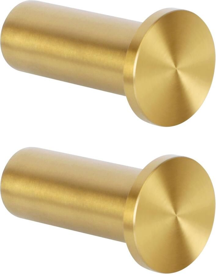 SAYAYO kapstokhaak roestvrij staal kapstokhaak wandhaak om vast te schroeven handdoekhaak wandhaak kapstokhaak zonnegoud 2 stuks voor badkamer keuken slaapkamer