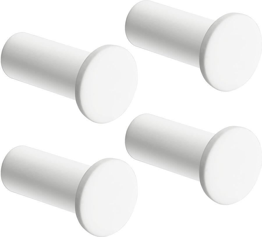 SAYAYO Kapstokhaak RVS Kapstokhaak Wandhaak voor Schroefbevestiging Handdoekhaak Wandhaak Garderobekast Wit 4 Stuks voor Badkamer Keuken Slaapkamer