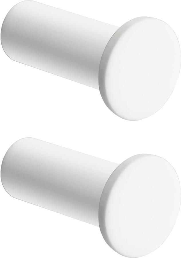 SAYAYO Kapstokhaak RVS Kapstokhaak Wandhaak voor Schroefbevestiging Handdoekhaak Wandhaak Garderobekast Wit 2 Stuks voor Badkamer Keuken Slaapkamer