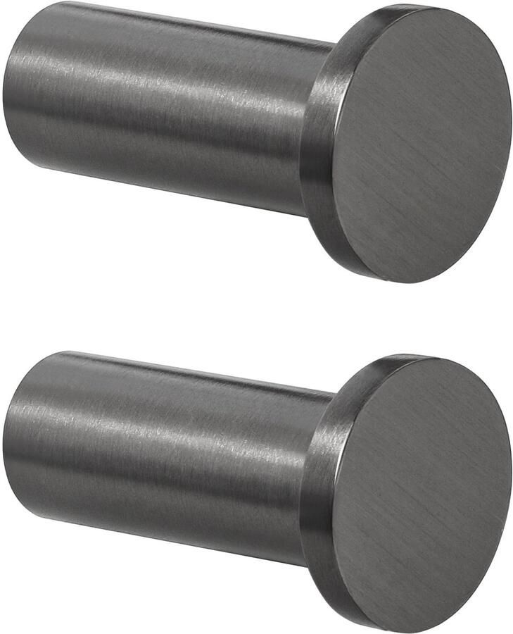 SAYAYO Kapstokhaak RVS Kapstokhaak Wandhaak voor Schroefbevestiging Handdoekhaak Wandhaak Garderobekast Grijs 2 Stuks voor Badkamer Keuken Slaapkamer