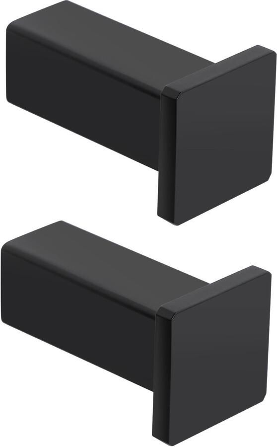 SAYAYO Kapstokhaak Zwart Kapstokhaak Wandhaak voor Schroefbevestiging Handdoekhaak RVS Wandhaak Garderobekast 2 Stuks Kapstokhaak Zwart voor Badkamer Keuken Slaapkamer