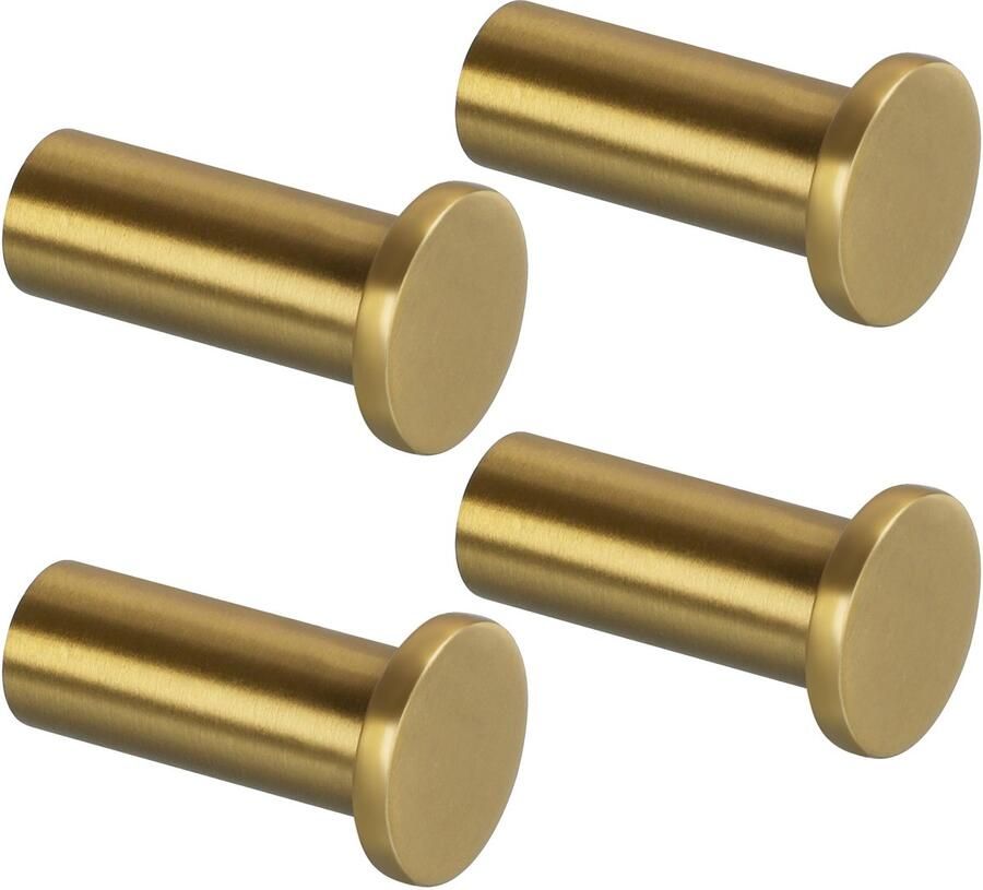 SAYAYO Kapstokhaken RVS Kapstokhaken Wandhaken voor het vastschroeven Handdoekhaken Wandhaken Garderobekast Goudkleurig 4 Stuks voor Badkamer Keuken Slaapkamer EGOY001Y-G-4P