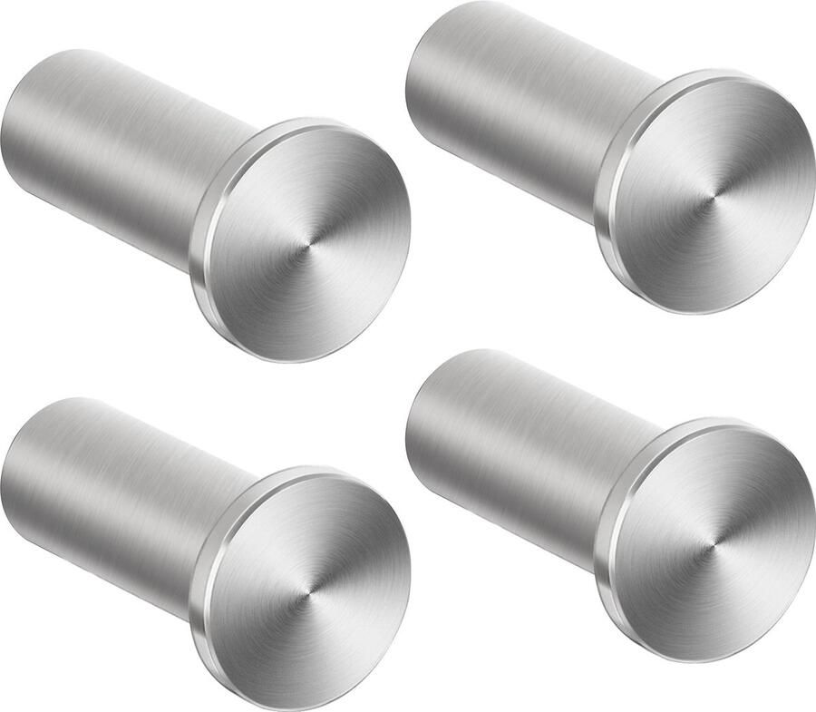 SAYAYO Kapstokhaken RVS Kapstokhaken Wandhaken voor het vastschroeven Handdoekhaken Wandhaken Kapstokhaken Geborsteld 4 Stuks voor Badkamer Keuken Slaapkamer EGOY001Y-LS-4P