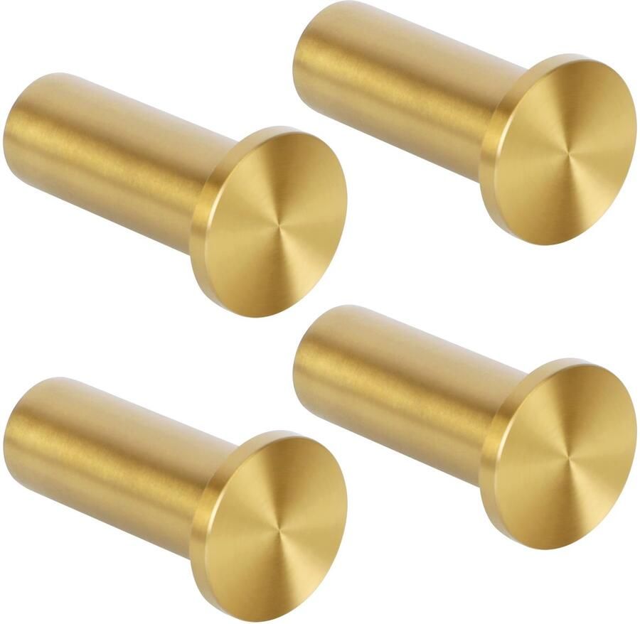 SAYAYO Kapstokhaken RVS Kapstokhaken Wandhaken voor het vastschroeven van handdoekhaken Wandhaken Garderobekast Goudkleurig 4 Stuks voor Badkamer Keuken Slaapkamer EGOY001Y-SG-4P-FBA