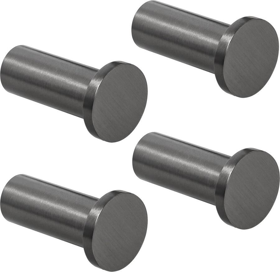 SAYAYO Kapstokhaken RVS Kapstokhaken Wandhaken voor Schroefbevestiging Handdoekhaken Wandhaken Garderobekast Grijs 4 Stuks voor Badkamer Keuken Slaapkamer EGOY001Y-QH-4P