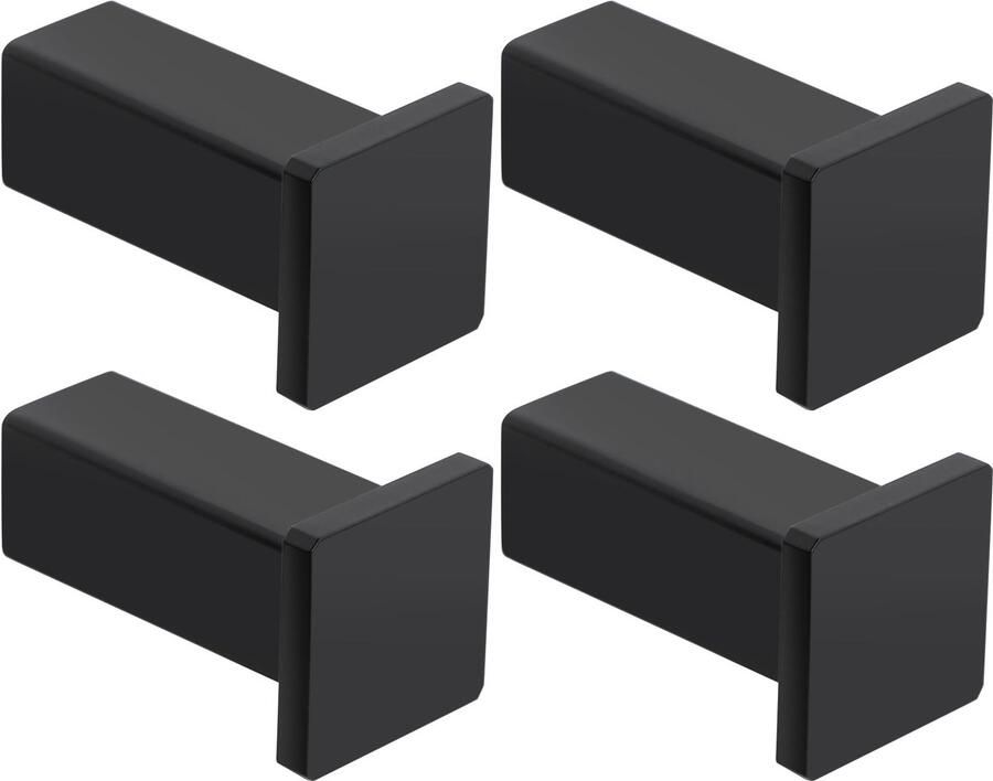 SAYAYO Kapstokhaken Zwart Kapstokhaken Wandhaken voor het vastschroeven van handdoekhaken RVS Wandhaken Kapstokhaken 4 stuks Kapstokhaken Zwart voor Badkamer Keuken Slaapkamer EGOY001F-B-4P