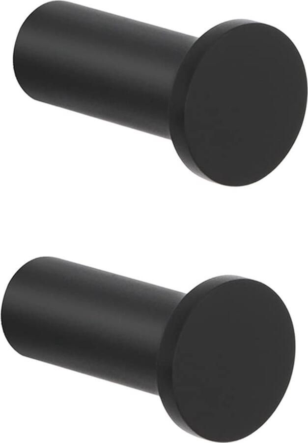 SAYAYO Kapstokhaken Zwart Kapstokhaken Wandhaken voor het vastschroeven van handdoekhaken RVS Wandhaken Kapstokhaken 2 stuks Kapstokhaken Zwart voor Badkamer Keuken Slaapkamer EGOY001Y-B-2P