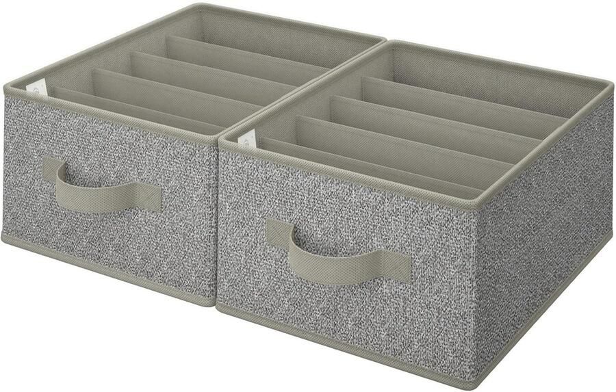 Lade-organizers Set van 2 Kledingkastorganisatoren voor Kleding Opvouwbare Kledingorganizers voor Garderobe Kastorganisatoren voor Broeken Sweaterbroeken Kledingkast Organizer Grijs - Foto 2