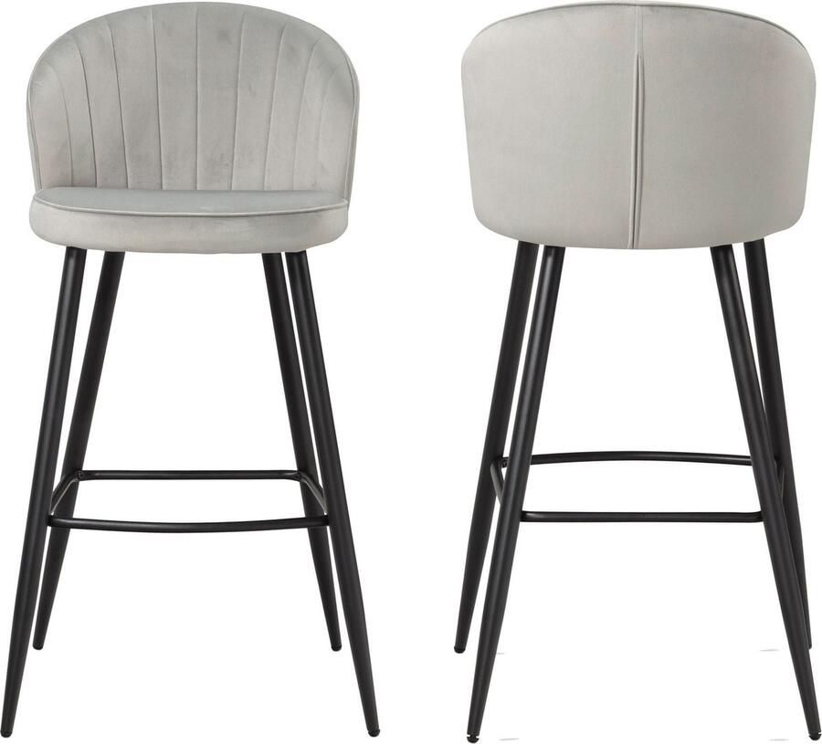 Rootz Living Rootz Scandinavisch Design Barkrukken Moderne Kruk Fluwelen Zitting Hoog Comfort 56cm x 102 5cm x 52 5cm