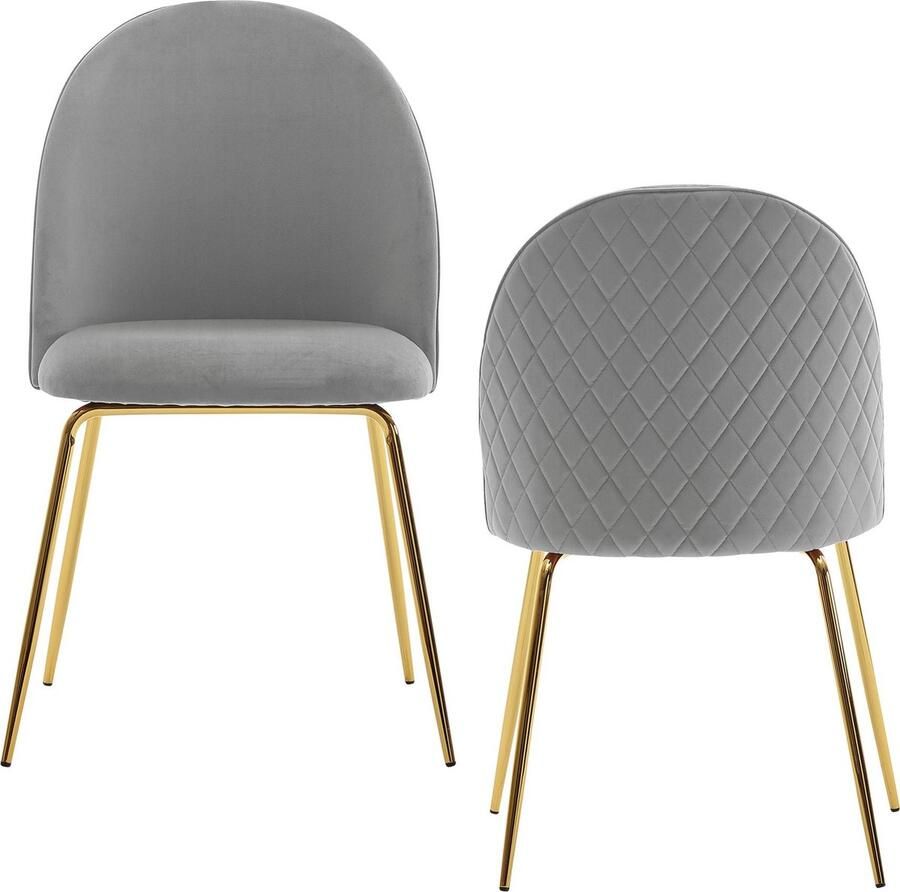 Rootz Living Rootz Scandinavisch design eetkamerstoelen moderne keukenstoelen gestoffeerde stoelen fluwelen hoes 53 cm x 86 cm x 50 cm