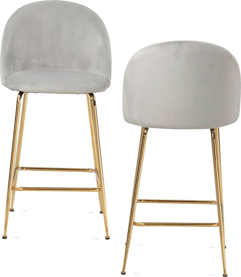 Rootz Living Rootz Scandinavisch Design Velvet Barkrukken Eigentijdse Krukken Hoog Zitcomfort 50cm x 102cm x 50cm