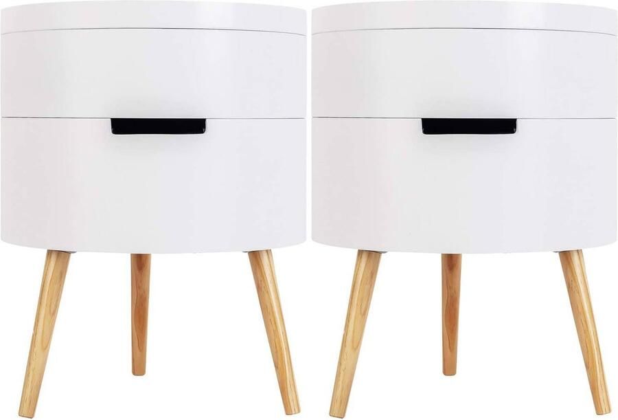 Rootz Living Rootz Scandinavisch rond nachtkastje Opbergtafel Voldoende opbergruimte Chique ontwerp Duurzame constructie 38 cm x 49 cm x 38 cm