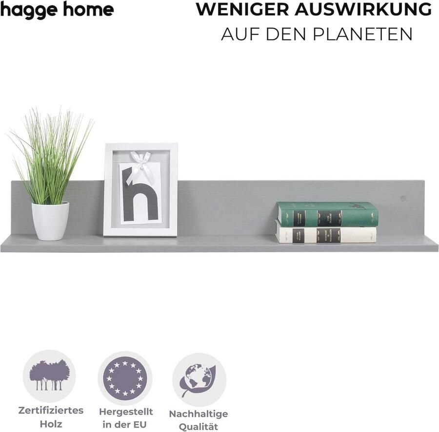 Scandinavisch wandrek voor woonkamer slaapkamer en keuken zwevend houten rek 100 x 17 x 17 cm - Foto 2