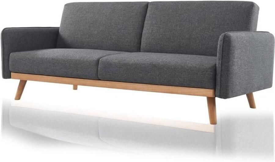 Scandinavische 3-zits slaapbank met robuust hout en stoffen bekleding Comfortabel en praktische design