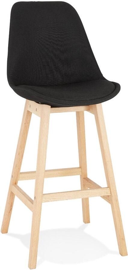 Scandinavische Barkruk Hoge Kruk Comfortabele Zitting Elegante Zwarte Textielbekleding