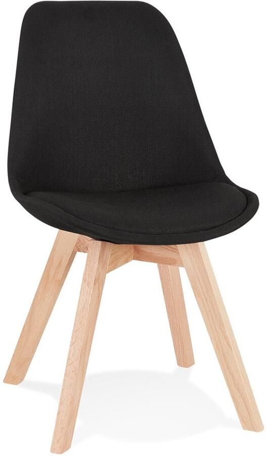 Scandinavische Eetkamerstoel Zwarte Designstoel Comfortabele Gewatteerde Zitting