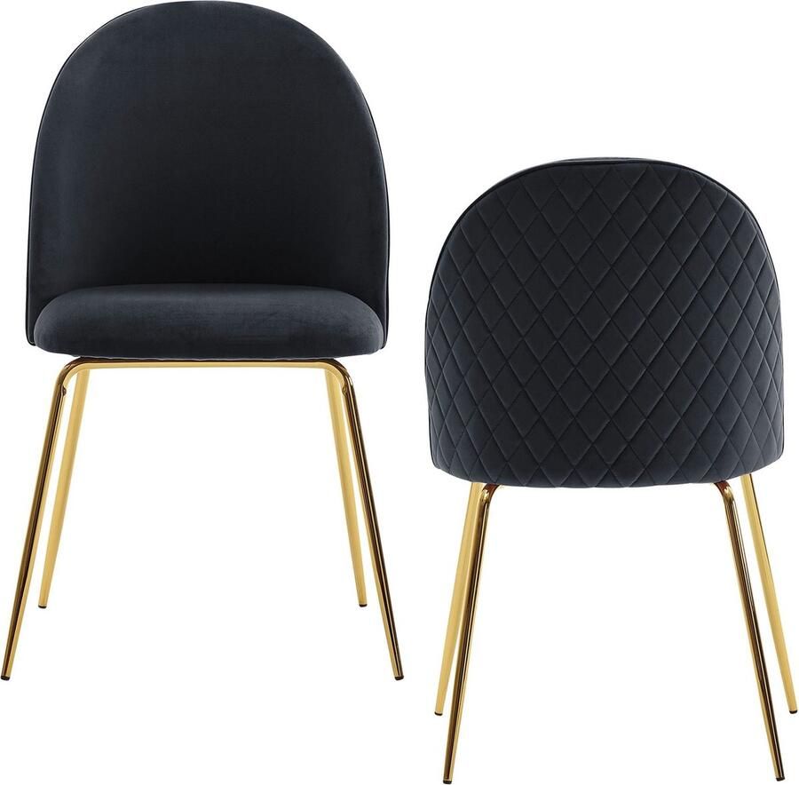 Rootz Living Rootz Scandinavische eetkamerstoelen keukenstoelen moderne stoelen fluwelen bekleding 53 cm x 86 cm x 50 cm