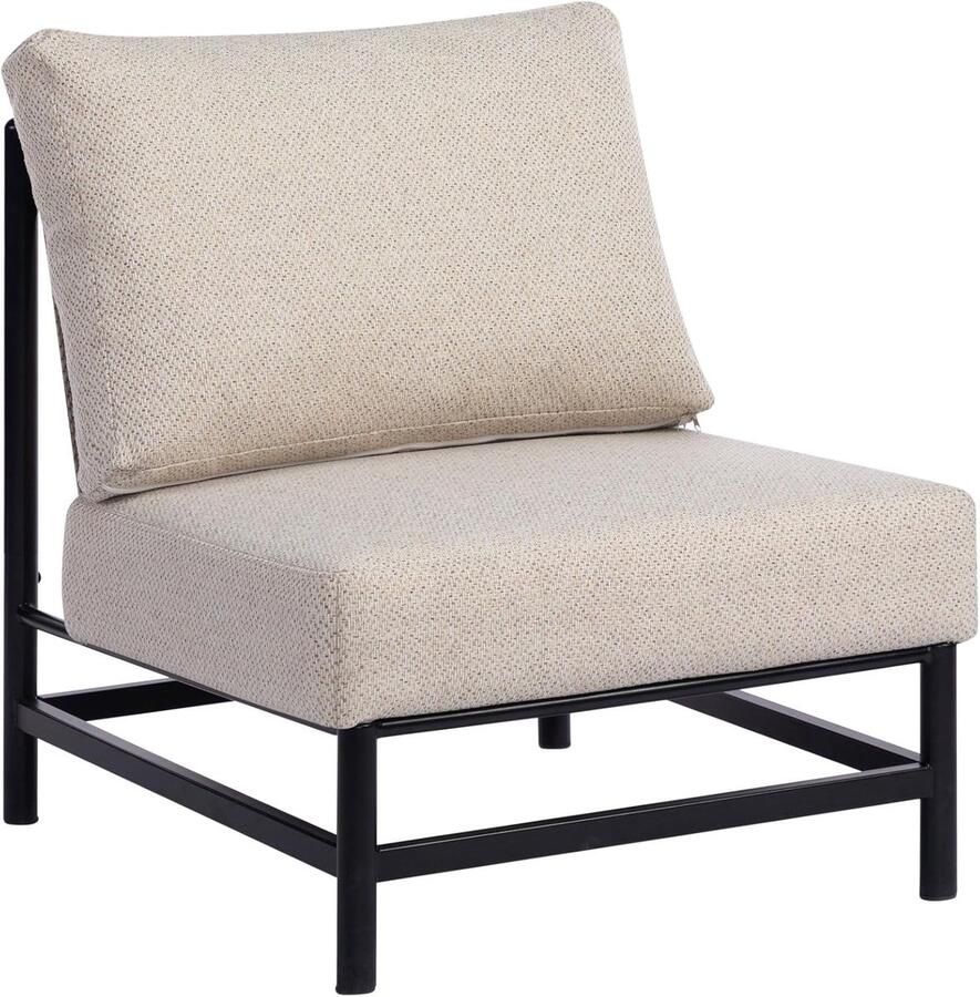 Scandinavische Fauteuil voor Woonkamer en Slaapkamer Comfortabele Leesstoel van Metaal in Grijs